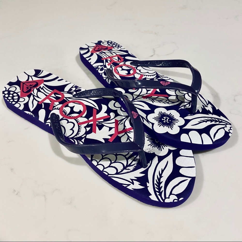 Roxy Women’s Flip Flop Sandals Purple White 8/9